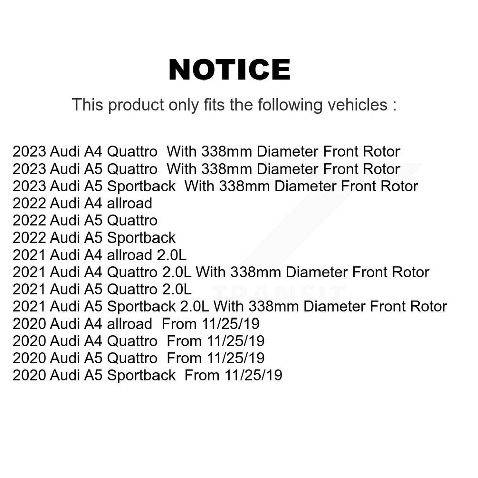 Front Rear Semi-Metallic Disc Brake Pads Wear Sensor Kit For Audi A5 Sportback A4 Quattro KPW-101440