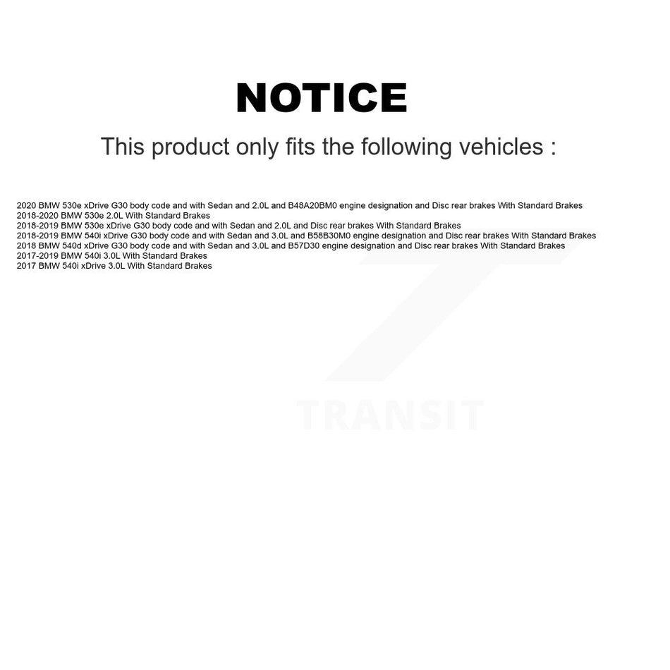 Front Rear Semi-Metallic Disc Brake Pads And Wear Sensors Kit For BMW 540i xDrive KPW-101457