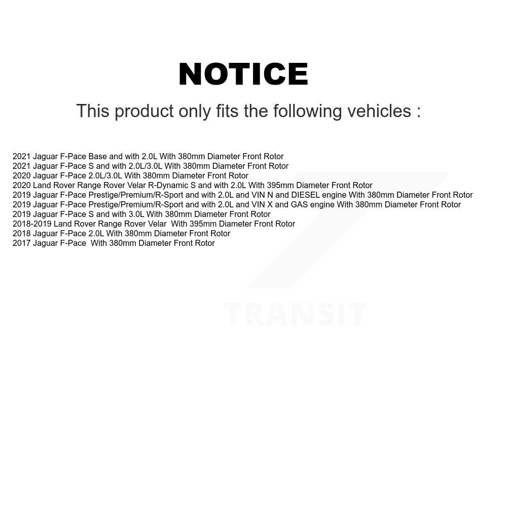 Front Rear Semi-Metallic Brake Pad And Wear Sensor Kit For Jaguar F-Pace Land Rover Range KPW-101480