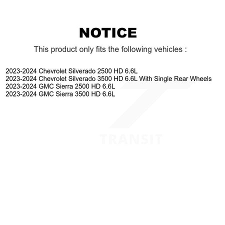 Front Rear Semi-Metallic Brake Pad Wear Sensor Kit (5Pc) For GMC Chevrolet Sierra 2500 HD KPW-101529