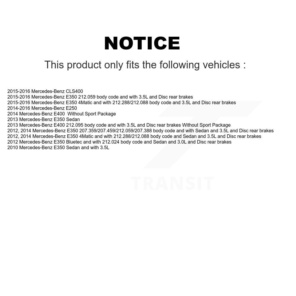 Front Rear Semi-Metallic Brake Pad And Extra Wear Sensor Kit (7Pc) For Mercedes-Benz E350 KPW-101556