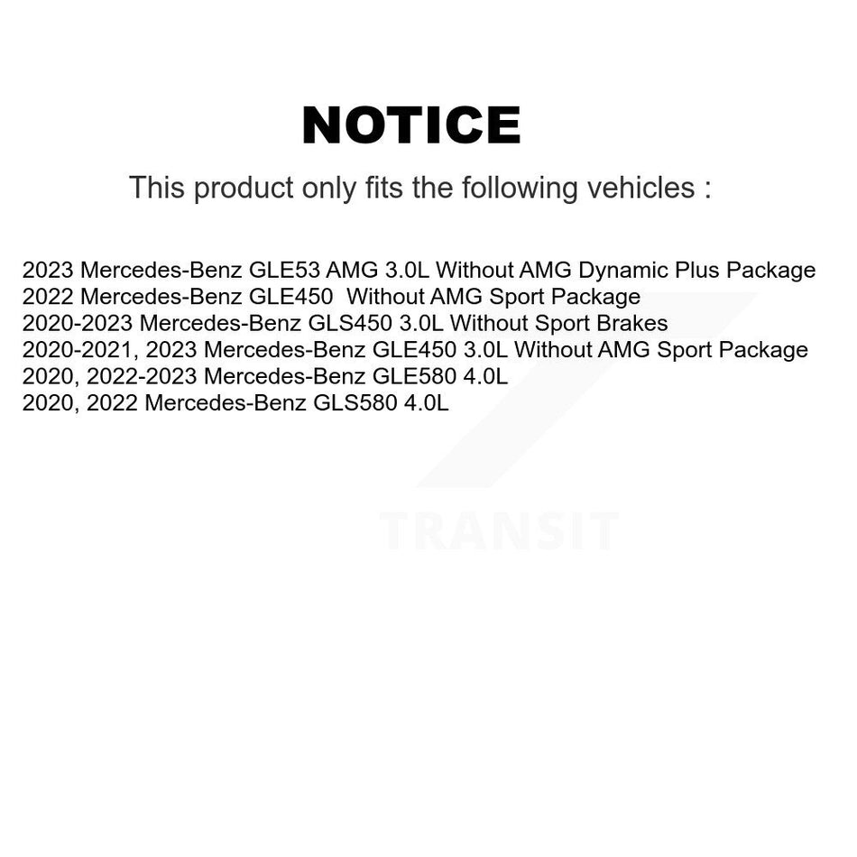 Front Semi-Metallic Brake Pad & Wear Sensor Kit For Mercedes-Benz GLE450 GLS450 GLE53 AMG KPW-101573