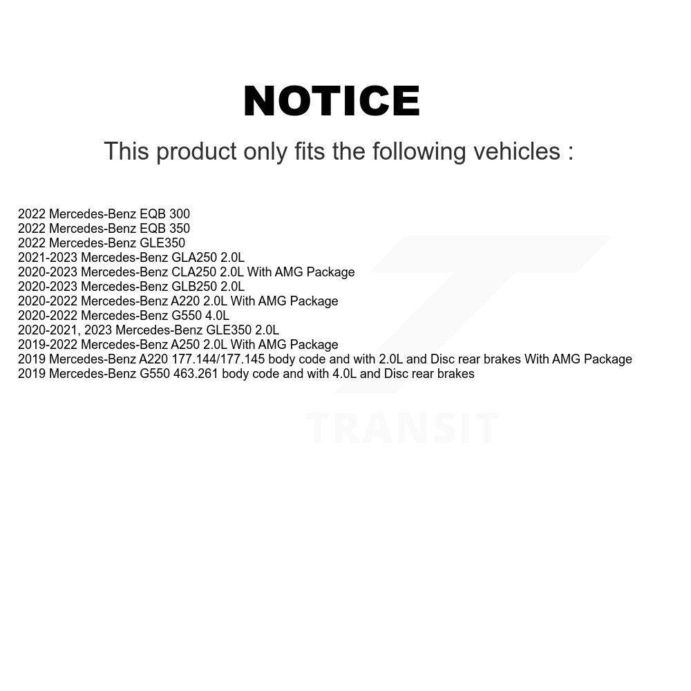Front Semi-Metallic Brake Pad Wear Sensor Kit For Mercedes-Benz GLE350 GLB250 GLA250 A220 KPW-101590