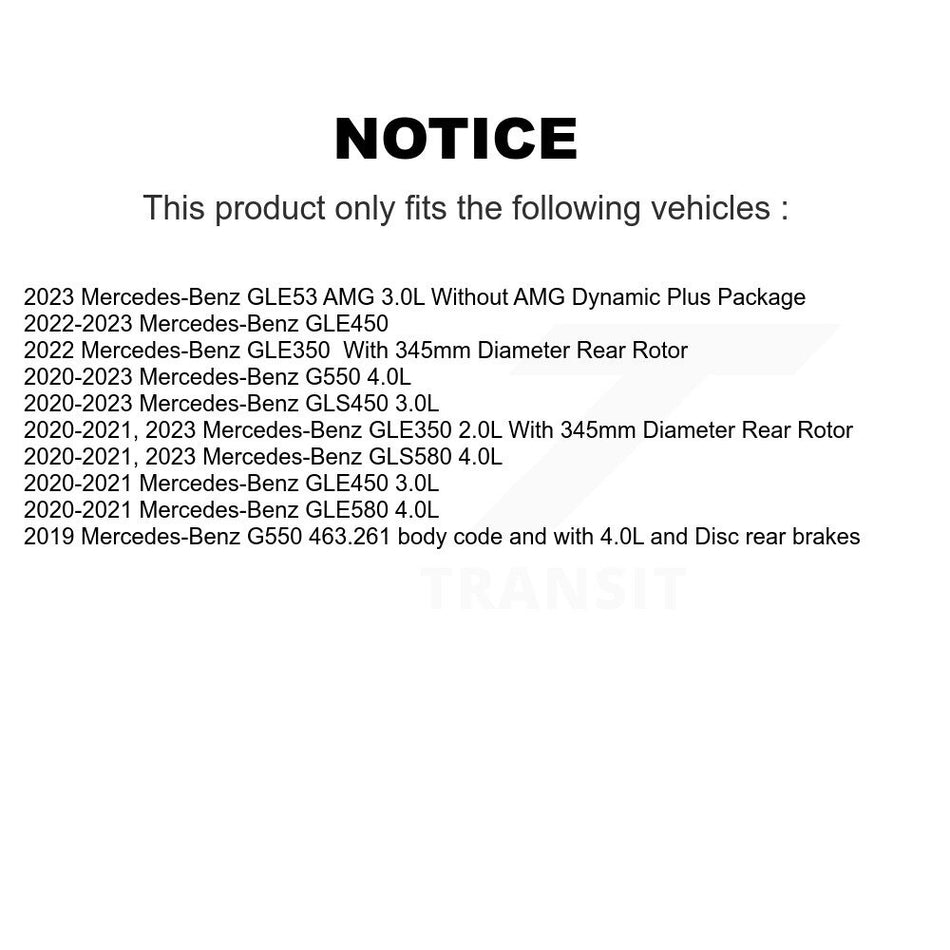 Rear Semi-Metallic Brake Pads Wear Sensor Kit For Mercedes-Benz GLE450 GLE350 GLS450 G550 KPW-101616