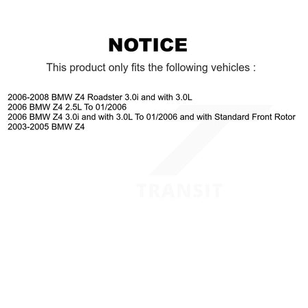 Front Rear Brake Pads Wear Sensor (4 Pack) For BMW Z4 KSE-100125
