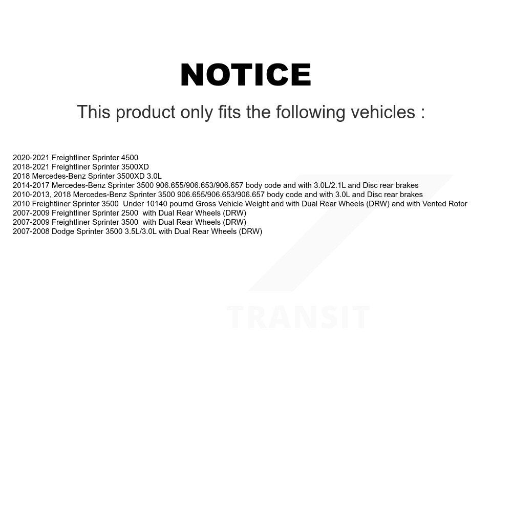 Front Rear Brake Pads Wear Sensor (4 Pack) For Sprinter 3500 Mercedes-Benz Dodge 2500 KSE-100163