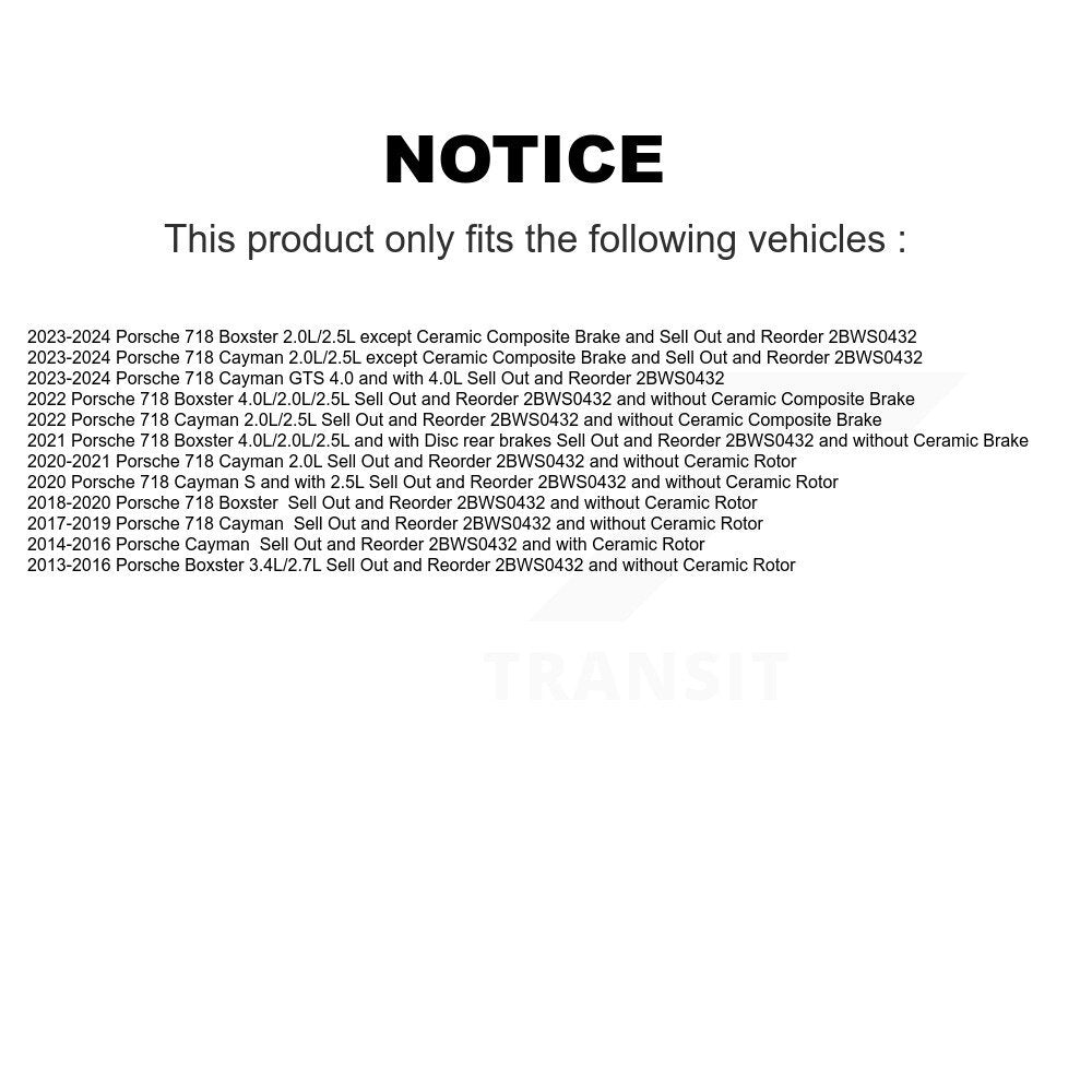 Front Rear Brake Pads Wear Sensor (4 Pack) For Porsche 718 Cayman Boxster KSE-100181