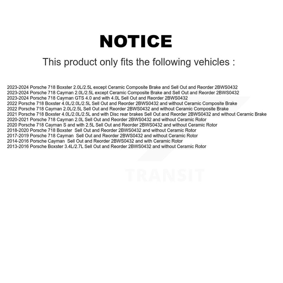 Front Rear Brake Pads Wear Sensor (4 Pack) For Porsche 718 Cayman Boxster KSE-100181