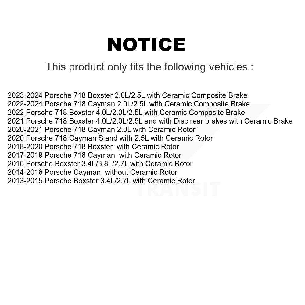 Front Rear Brake Pads Wear Sensor (4 Pack) For Porsche 718 Cayman Boxster KSE-100182