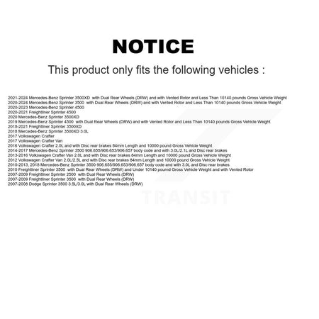 Rear Brake Pads Wear Sensor (2 Pack) For Mercedes-Benz Sprinter 3500 Dodge 4500 3500XD KSE-100289