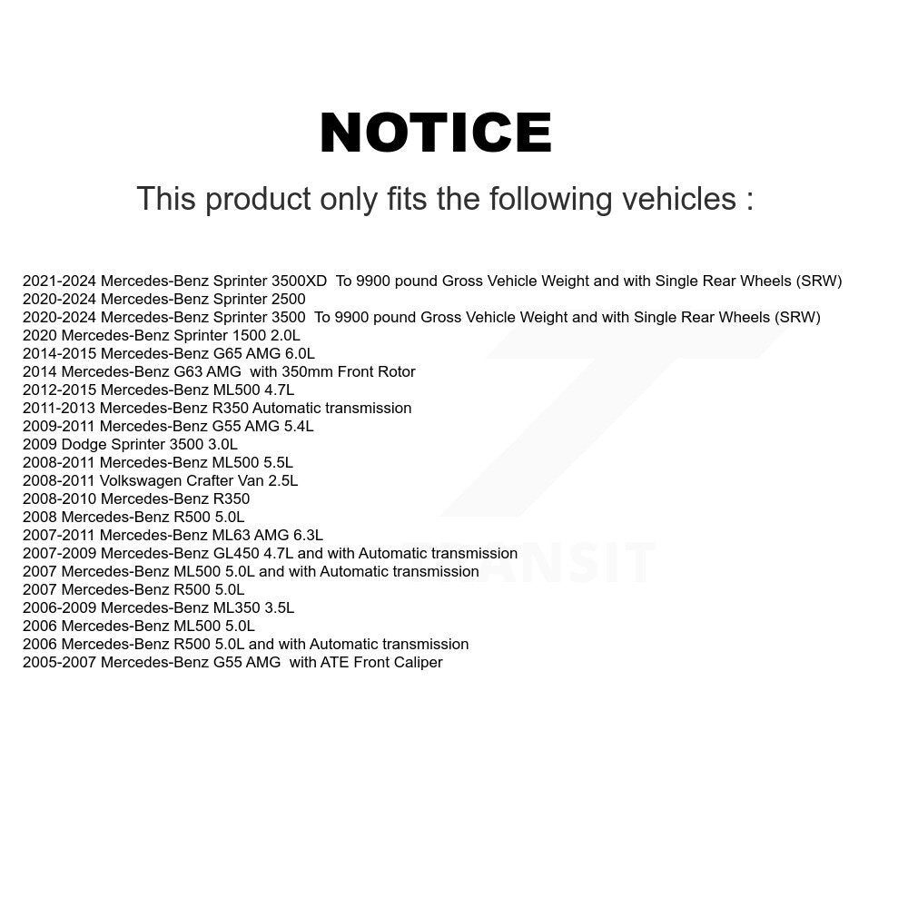 Front Rear Brake Pads Wear Sensor (4 Pack) For Mercedes-Benz Sprinter 2500 3500 ML350 AMG KSE-100418