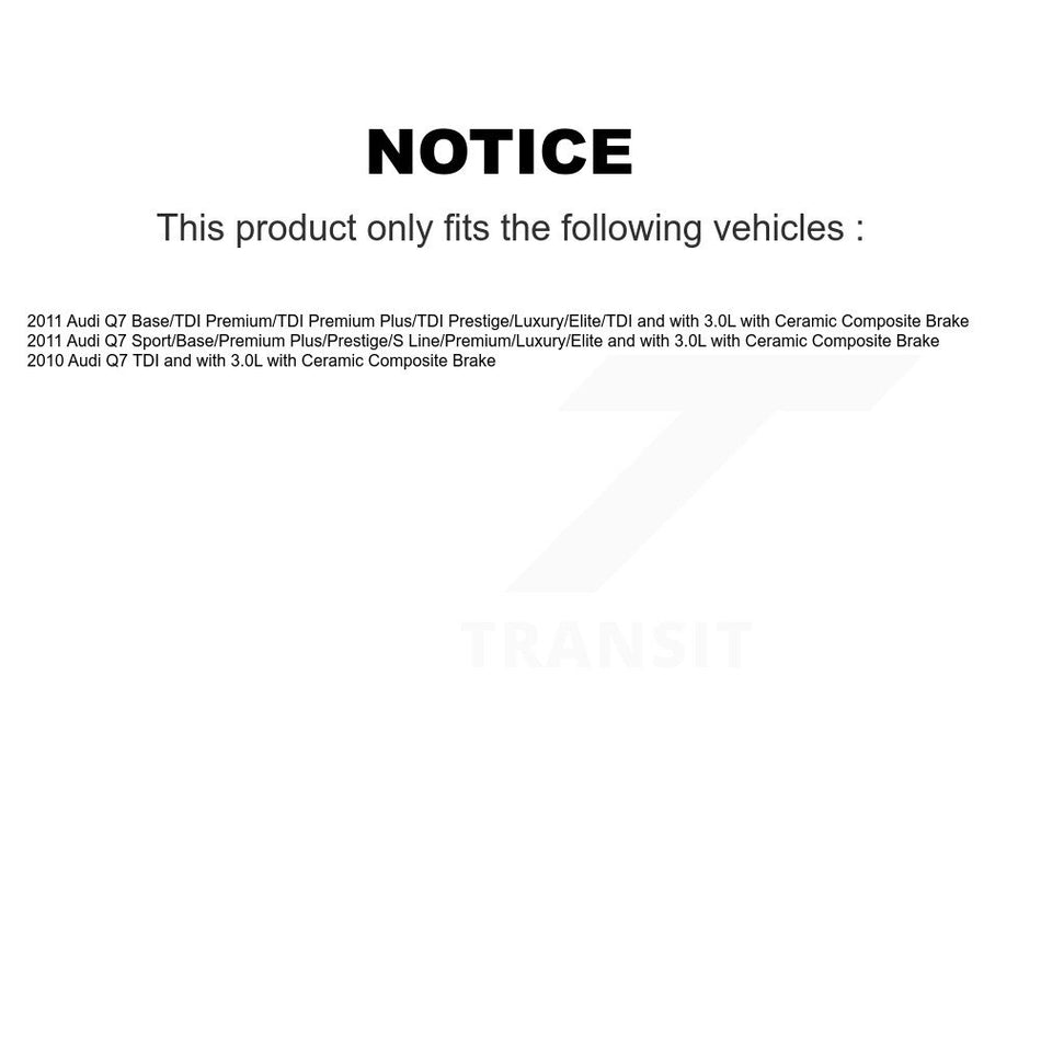 Front Rear Brake Pads Wear Sensor (4 Pack) For Audi Q7 with Ceramic Composite KSE-100500