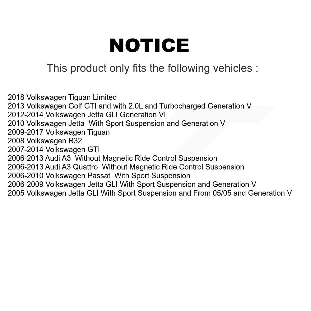 Front Suspension Strut & Mount Kit For Volkswagen Jetta Tiguan GTI Audi Golf Passat KSH-100259