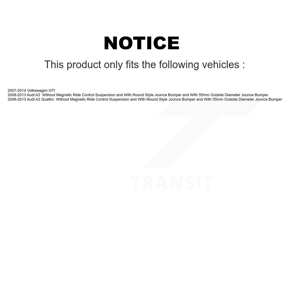 Front Suspension Strut & Rear Shock Mount Kit For Volkswagen GTI Audi A3 Quattro KSH-100594