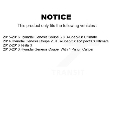 Front Rear Semi-Metallic Brake Pads Kit For Hyundai Genesis Coupe Tesla S KSM-100006