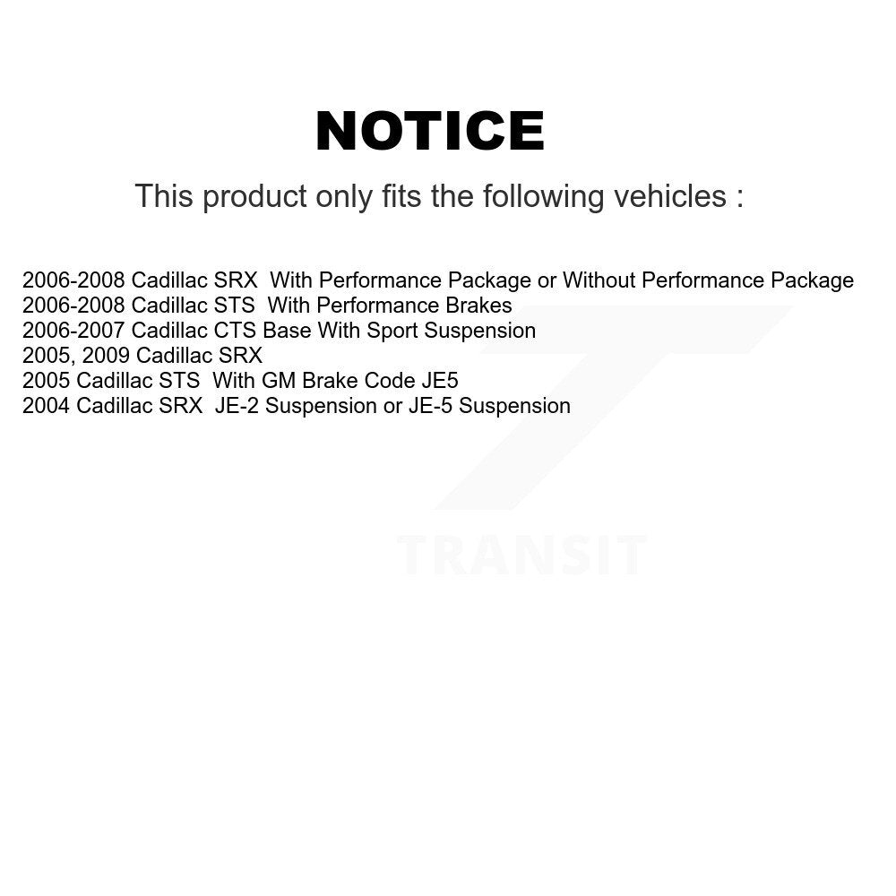 Front Rear Semi-Metallic Brake Pads Kit For Cadillac CTS SRX STS KSM-100015