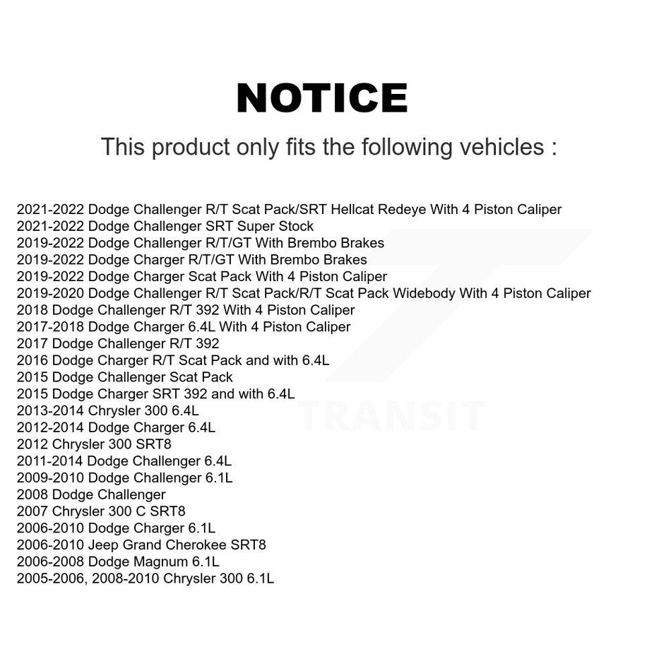 Front Rear Semi-Metallic Brake Pads Kit For Dodge Charger Chrysler 300 Challenger Jeep KSM-100063