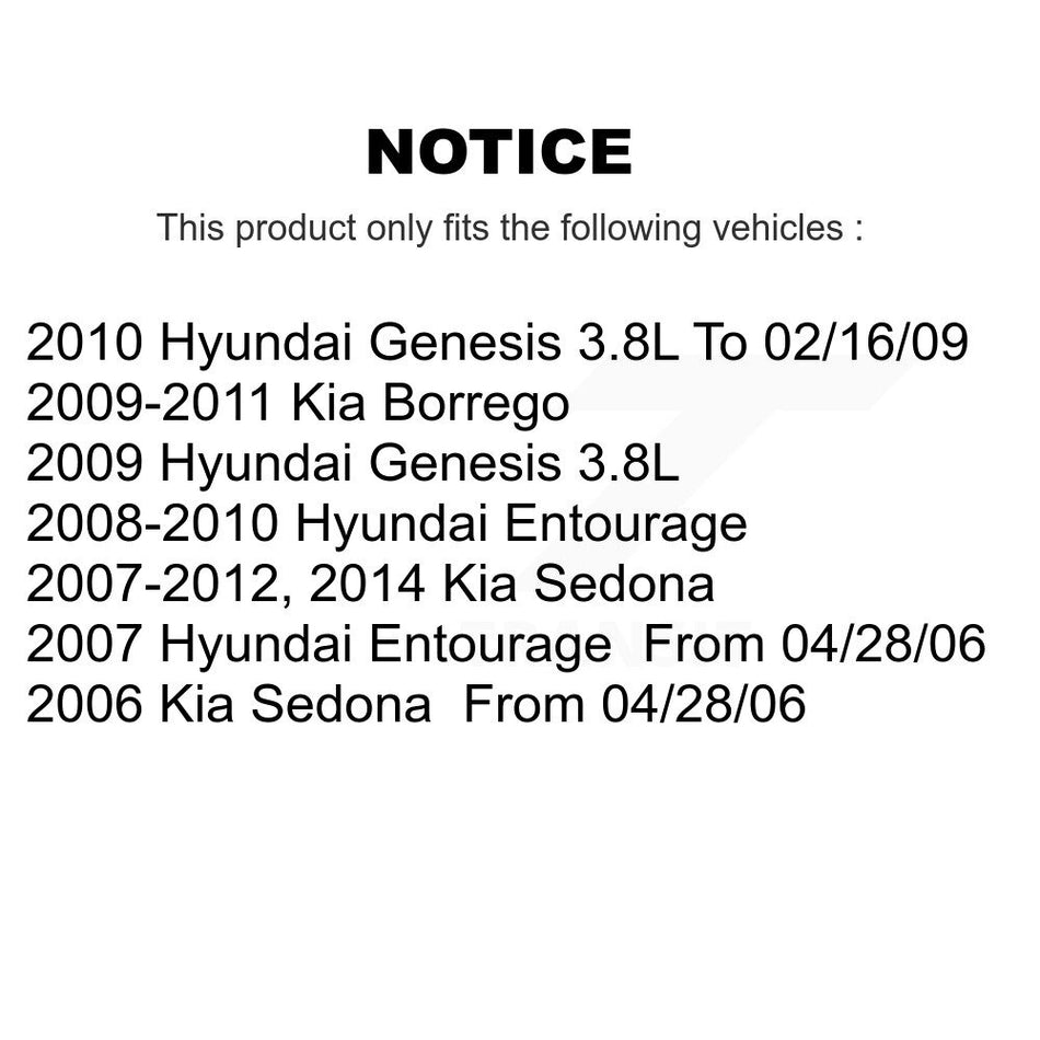 Front Rear Semi-Metallic Brake Pads Kit For Kia Sedona Hyundai Entourage Genesis Borrego KSM-100080