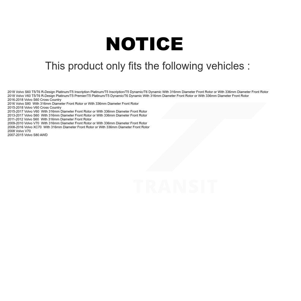 Front Rear Semi-Metallic Brake Pads Kit For Volvo XC70 S60 V60 S80 Cross Country V70 KSM-100110