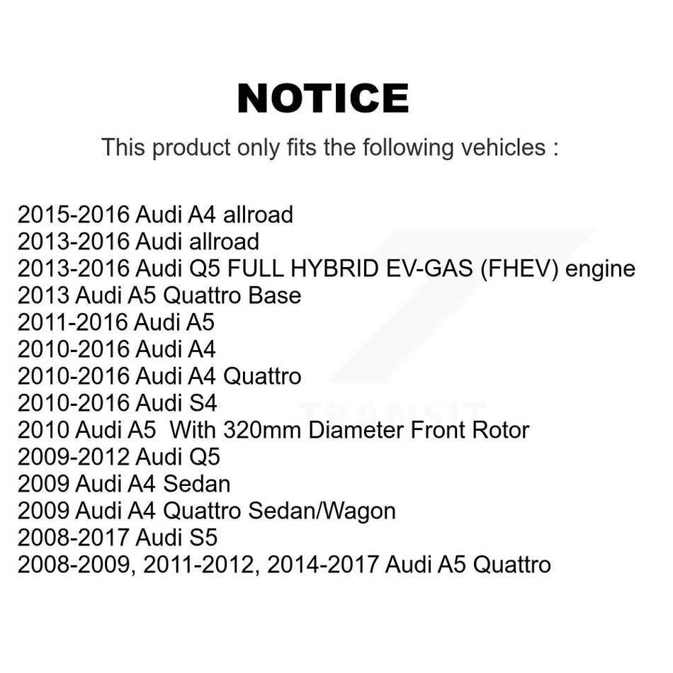 Front Rear Semi-Metallic Brake Pads Kit For Audi Q5 A4 Quattro A5 S4 S5 allroad KSM-100117