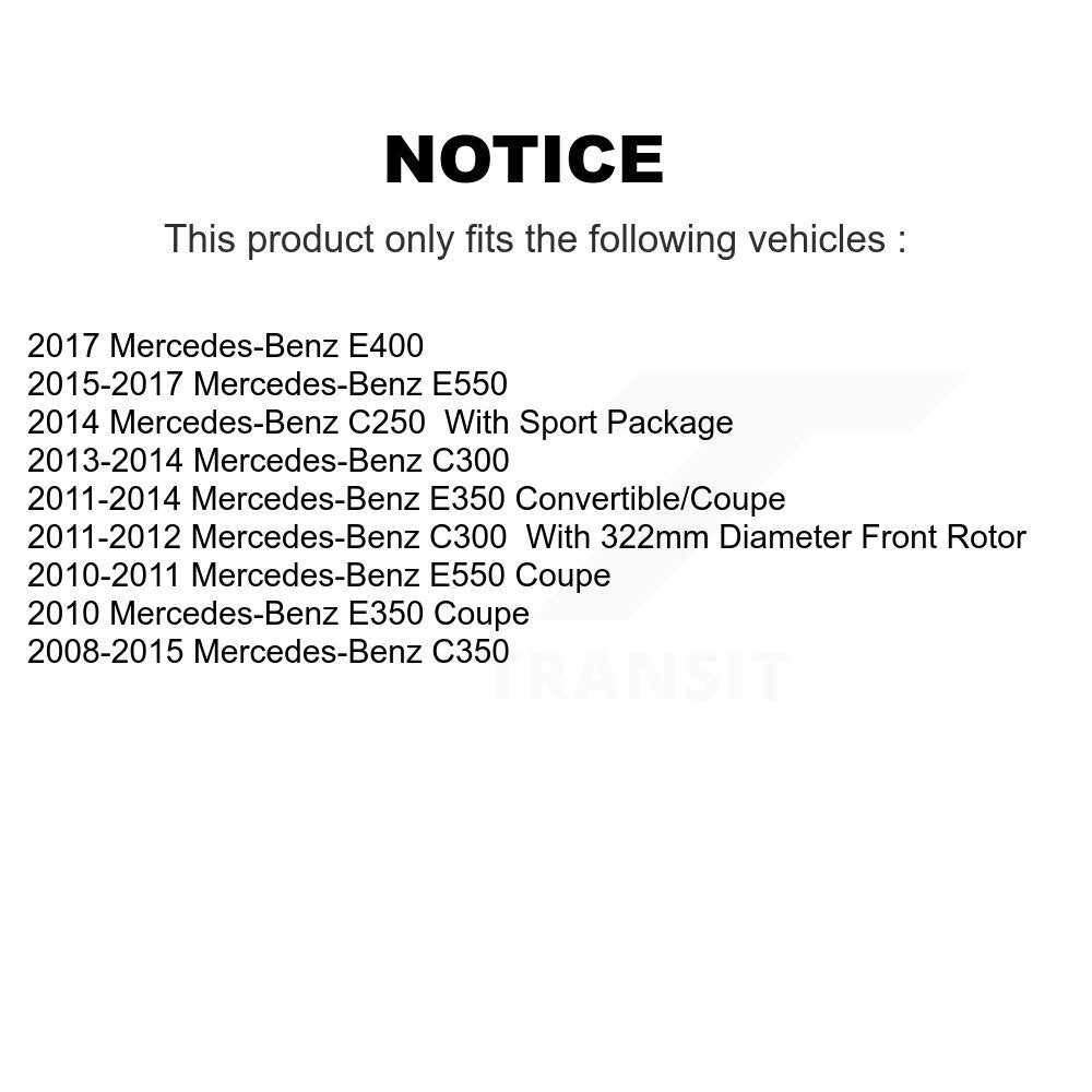 Front Rear Semi-Metallic Brake Pads Kit For Mercedes-Benz C300 E350 C350 C250 E400 E550 KSM-100128