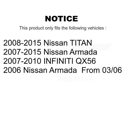 Front Rear Semi-Metallic Brake Pads Kit For Nissan TITAN Armada INFINITI QX56 KSM-100179