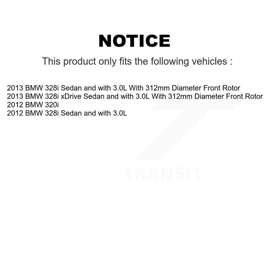 Front Rear Semi-Metallic Brake Pads Kit For BMW 328i xDrive Sedan with 3.0L KSM-100191