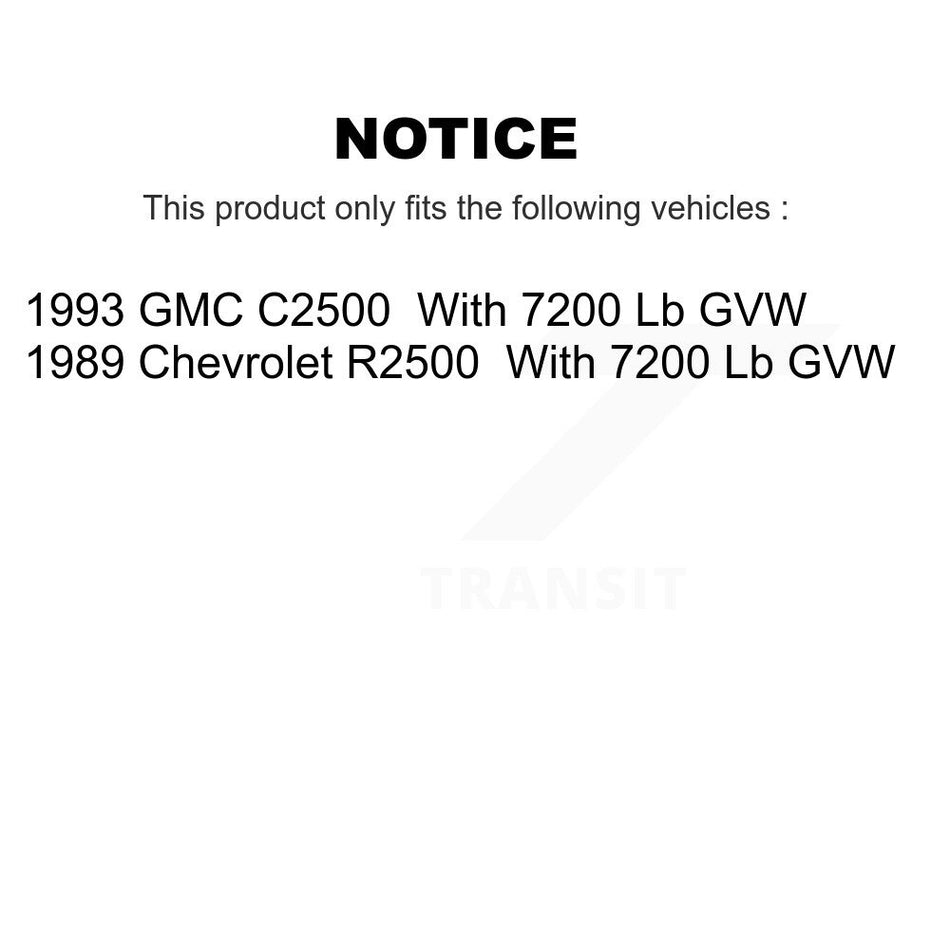 Front Rear Semi-Metallic Brake Pads Kit For GMC C2500 Chevrolet R2500 With 7200 Lb GVW KSM-100234