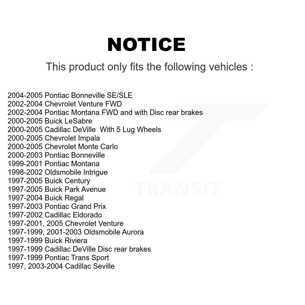 Front Rear Semi-Metallic Brake Pad Kit For Chevrolet Buick Impala Pontiac Century Montana KSM-100301