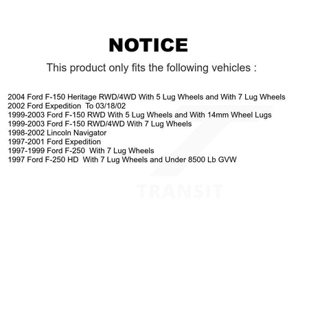 Front Rear Semi-Metallic Brake Pads Kit For Ford F-150 F-250 HD Expedition Heritage KSM-100305
