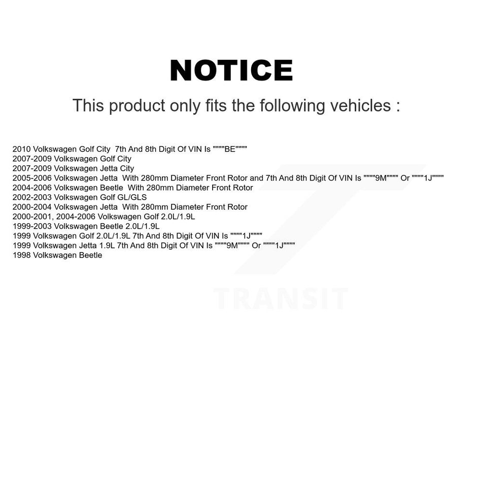 Front Rear Semi-Metallic Brake Pads Kit For Volkswagen Jetta Golf City Beetle KSM-100321