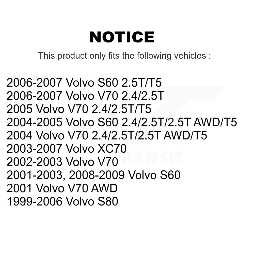 Front Rear Semi-Metallic Brake Pads Kit For Volvo S60 XC70 V70 S80 KSM-100338