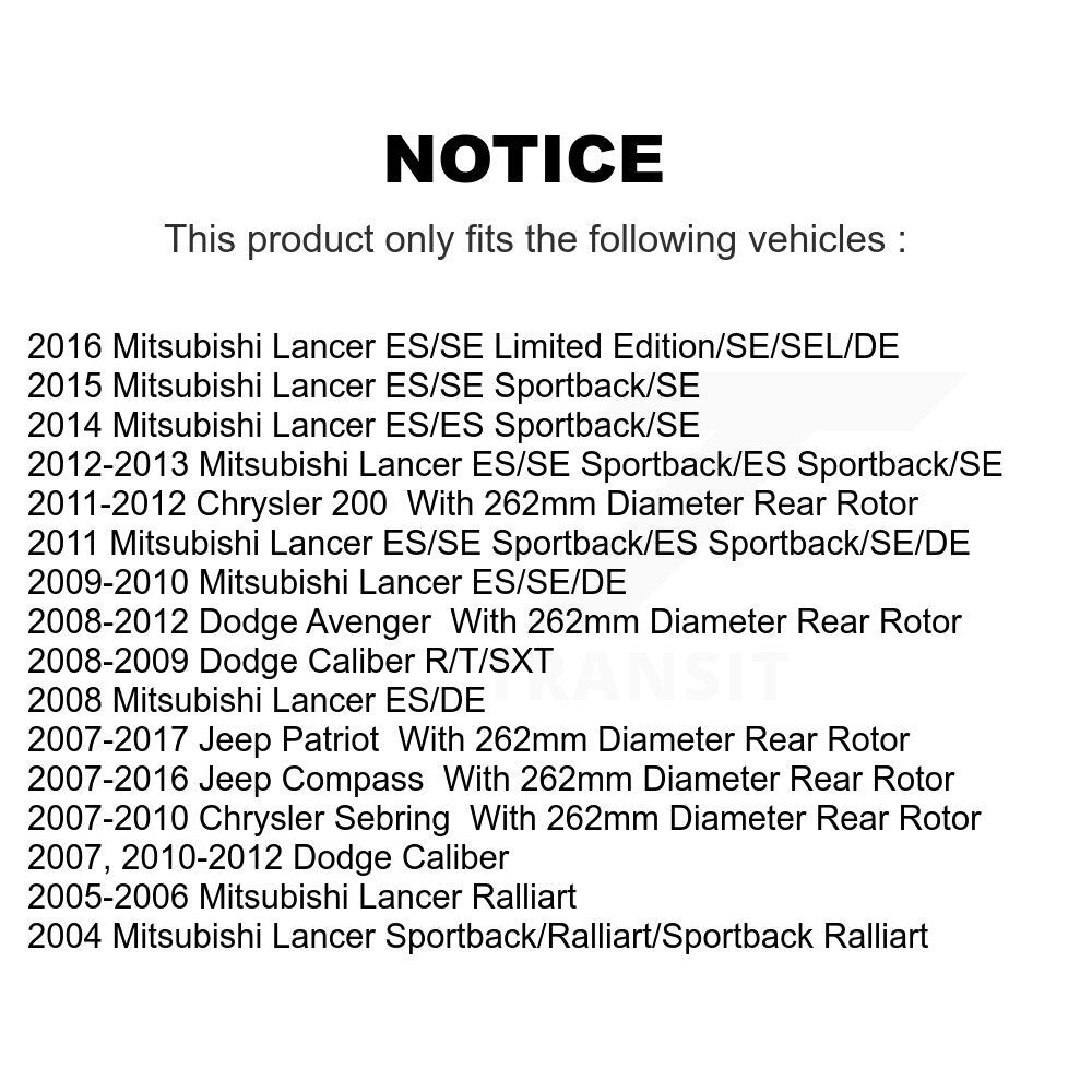 Front Rear Semi-Metallic Brake Pads Kit For Jeep Patriot Mitsubishi Lancer Dodge Compass KSM-100381