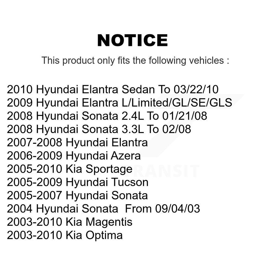 Front Rear Semi-Metallic Brake Pads Kit For Hyundai Elantra Tucson Kia Sportage Sonata KSM-100422