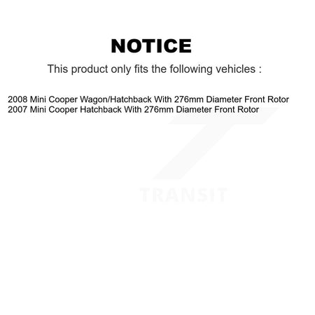 Front Rear Semi-Metallic Brake Pads Kit For Mini Cooper With 276mm Diameter Rotor KSM-100430