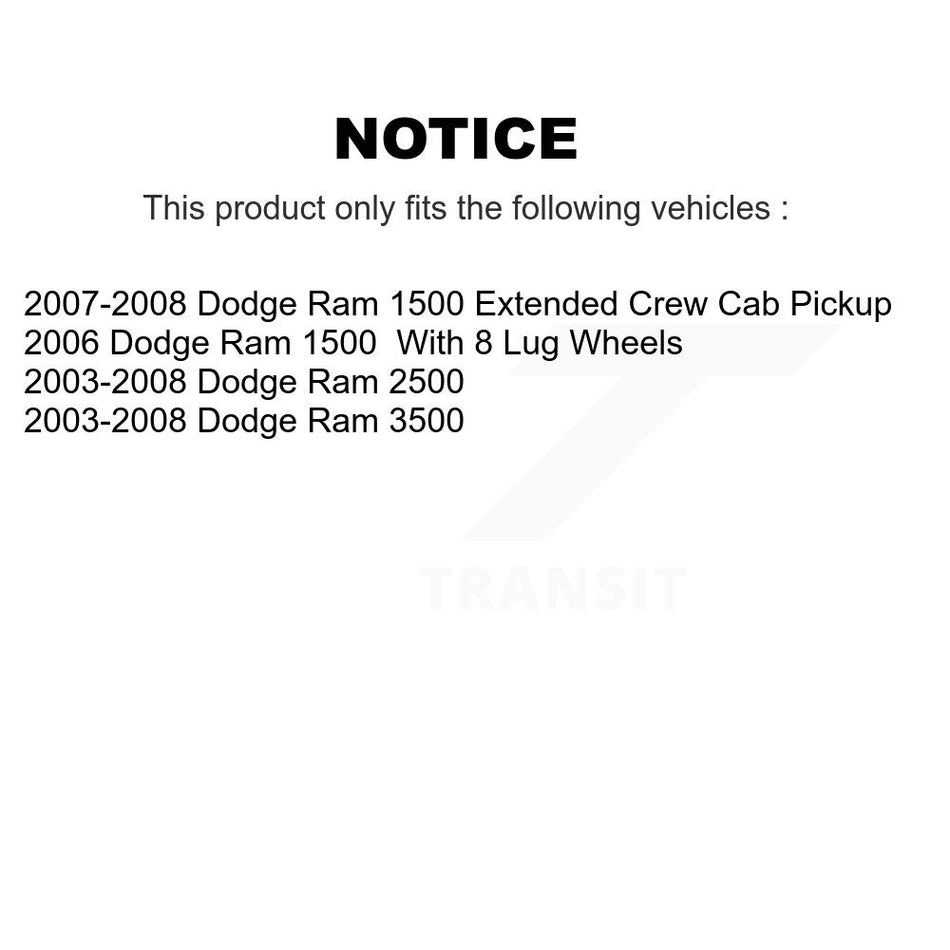 Front Rear Semi-Metallic Brake Pads Kit For Dodge Ram 1500 3500 2500 KSM-100442