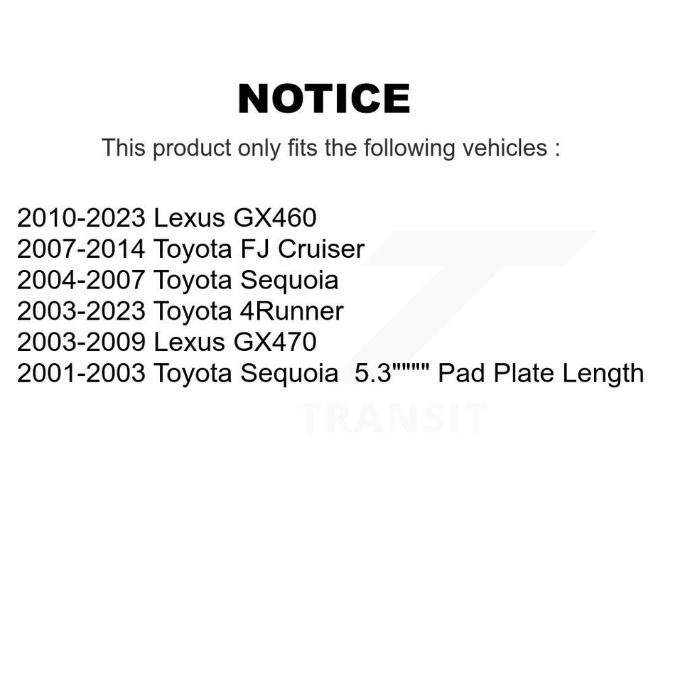 Front Rear Semi-Metallic Brake Pads Kit For Toyota 4Runner FJ Cruiser Lexus GX460 Sequoia KSM-100447