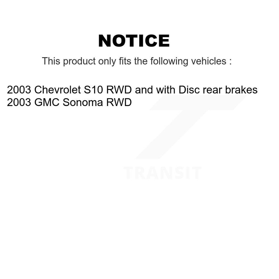 Front Rear Semi-Metallic Brake Pads Kit For 2003 Chevrolet S10 GMC Sonoma KSM-100449