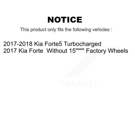 Front Rear Semi-Metallic Brake Pads Kit For 2017 Kia Forte Koup Turbocharged KSM-100522