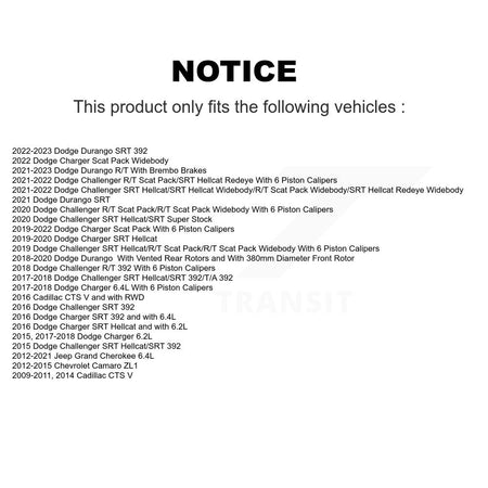 Front Rear Semi-Metallic Brake Pads Kit For Dodge Charger Challenger Chevrolet Camaro CTS KSM-100584
