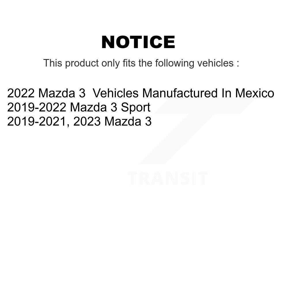 Front Rear Semi-Metallic Brake Pads Kit For Mazda 3 Sport KSM-100620