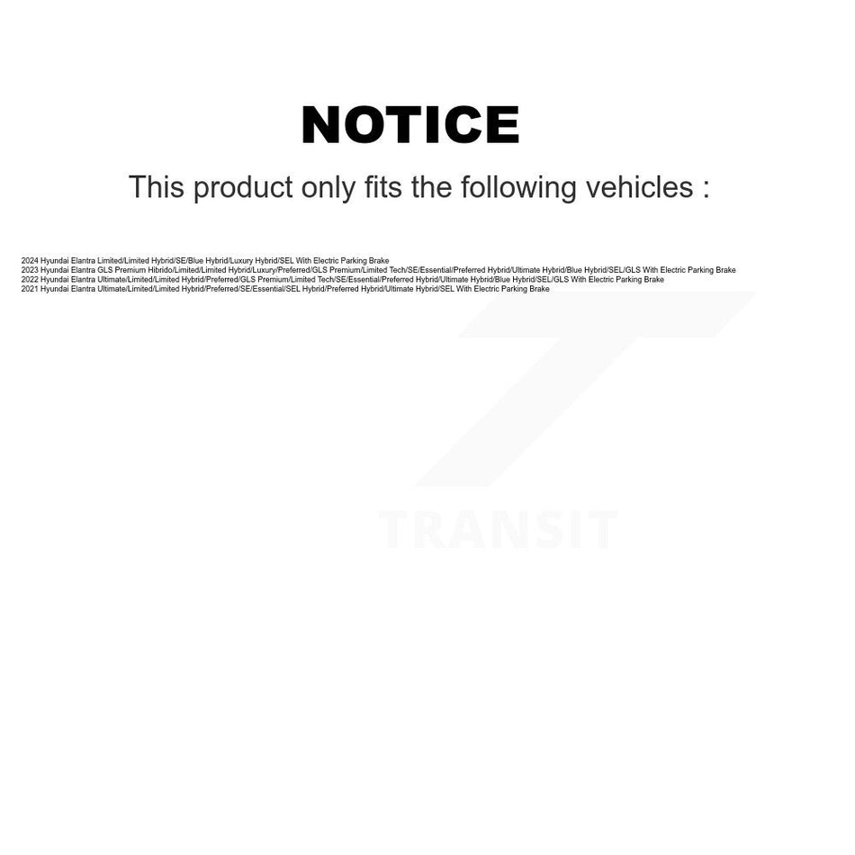 Front Rear Semi-Metallic Brake Pads Kit For Hyundai Elantra With Electric Parking KSM-100626
