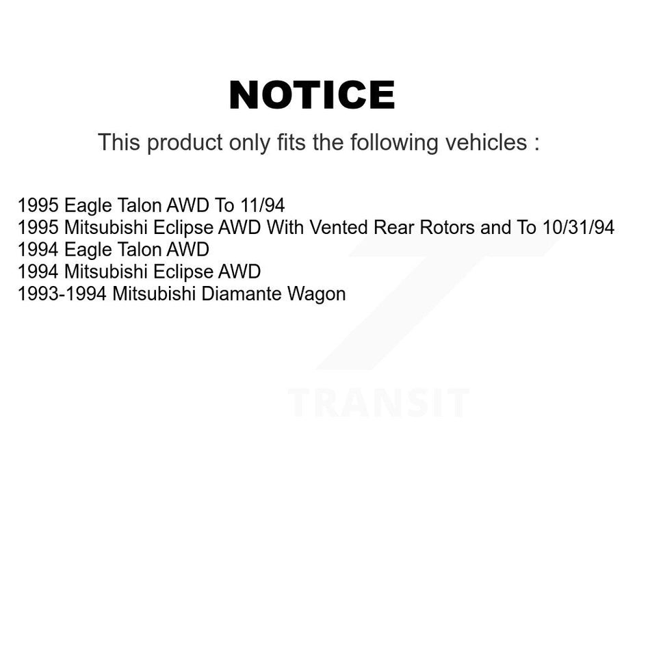 Front Rear Semi-Metallic Brake Pads Kit For Eagle Talon Mitsubishi Eclipse Diamante KSM-100666