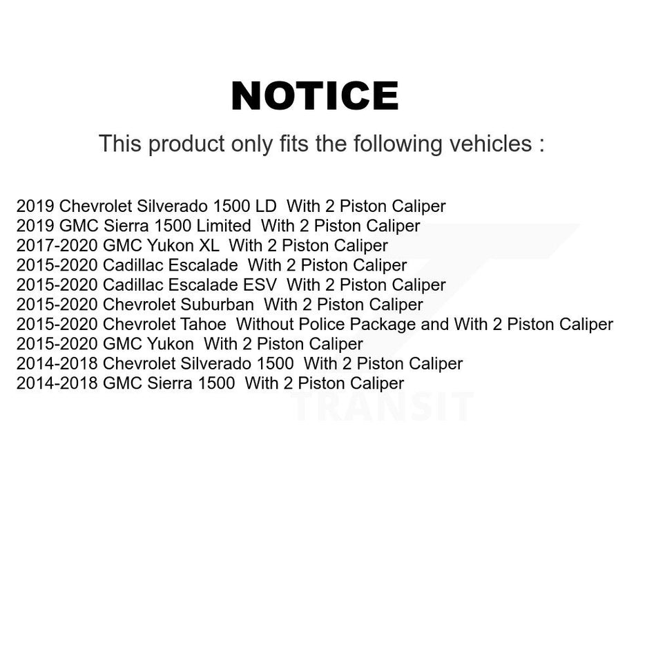 Front Rear Semi-Metallic Brake Pads Parking Shoes Kit For GMC Chevrolet Sierra 1500 Tahoe KSN-100570