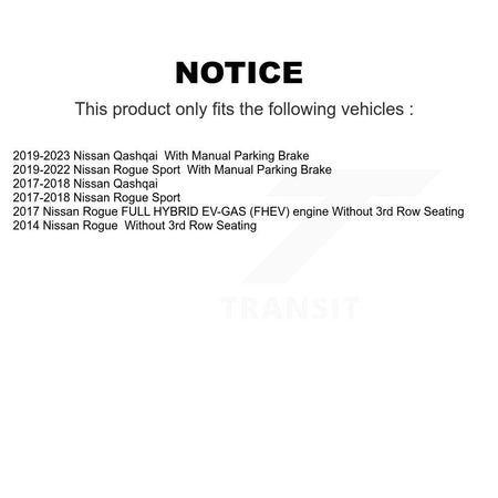 Front Rear Semi-Metallic Brake Pads And Parking Shoes Kit For Nissan Rogue Sport Qashqai KSN-100955