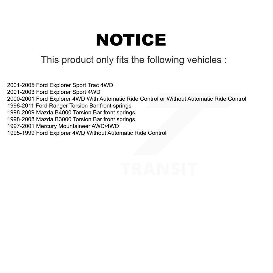 Front Suspension Shock Absorber And TOR Link Kit For Ford Ranger Explorer Sport Trac Mazda Mercury Mountaineer B3000 B4000 KSS-100012
