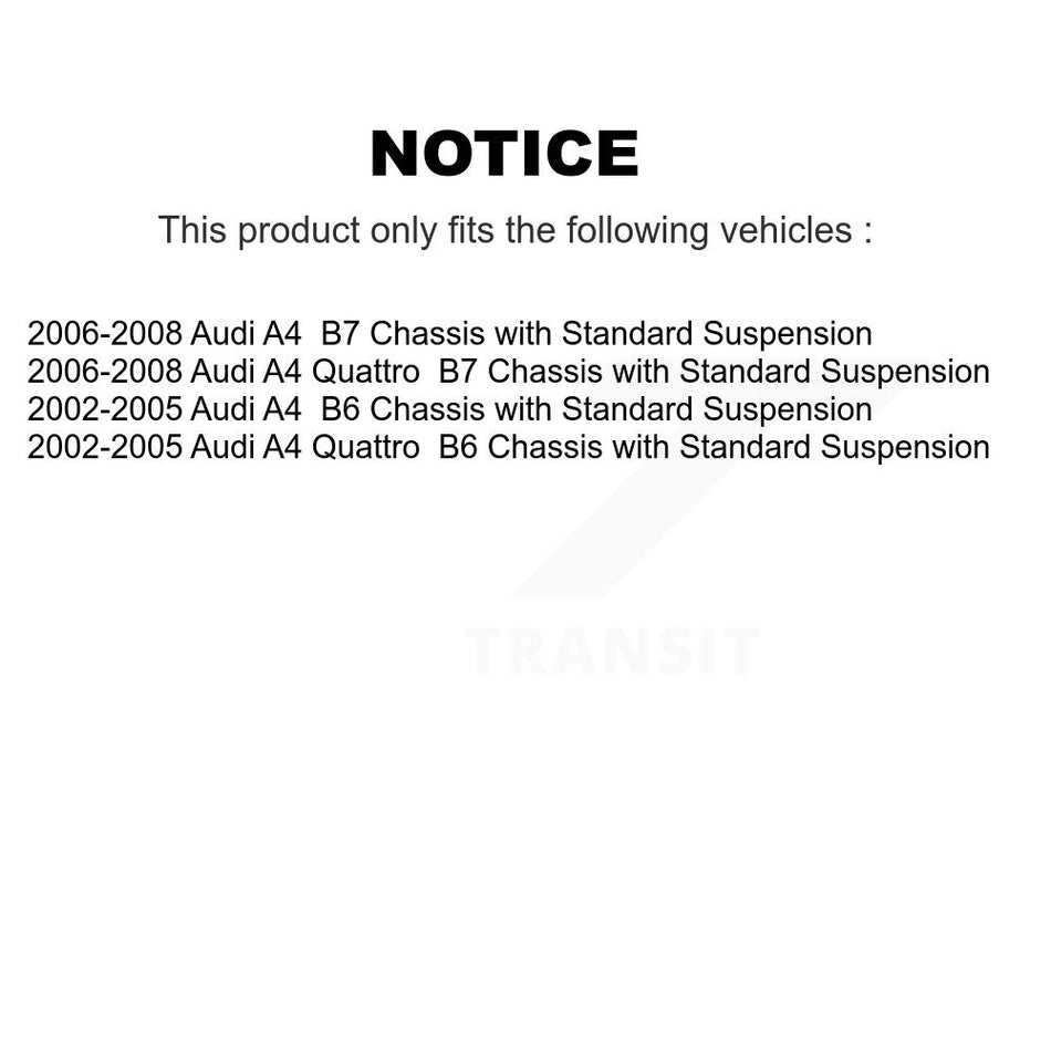 Front Complete Shock Assembly And TOR Link Kit For 2005-2008 Audi A4 Quattro B7 Chassis with Standard Suspension KSS-100542