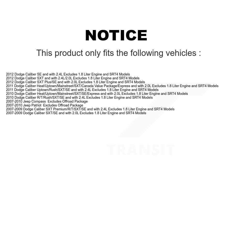 Front Complete Shock Assembly And TOR Link Kit For Jeep Dodge Caliber Patriot Compass KSS-100729