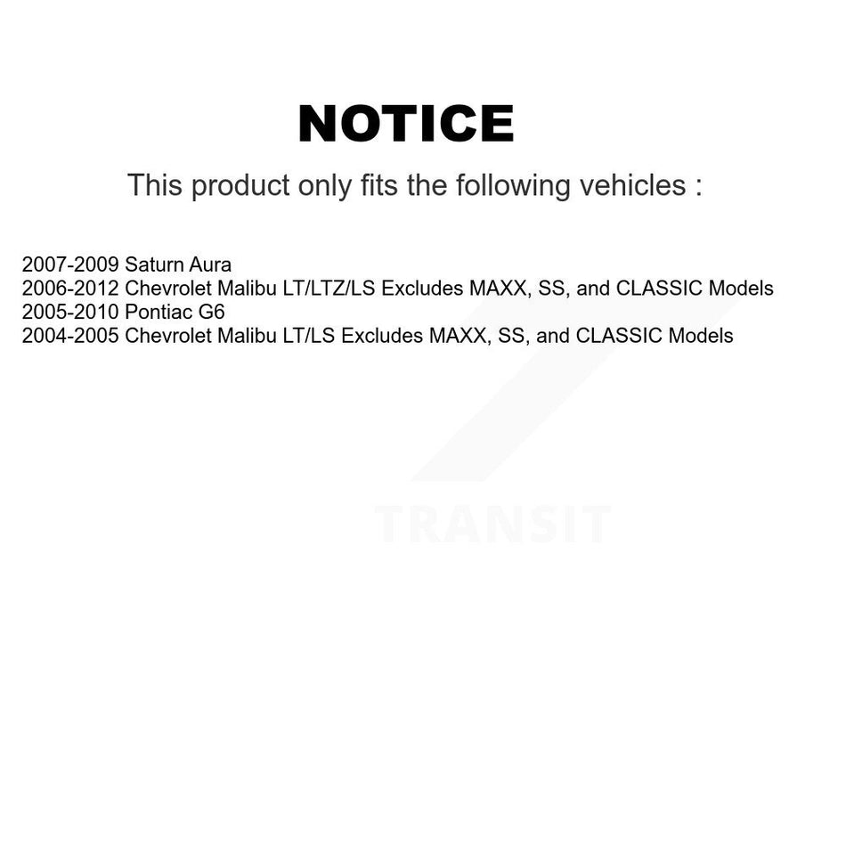 Front Complete Shock Assembly And TOR Link Kit For Pontiac G6 Saturn Aura 11.80" Center To Length KSS-100750