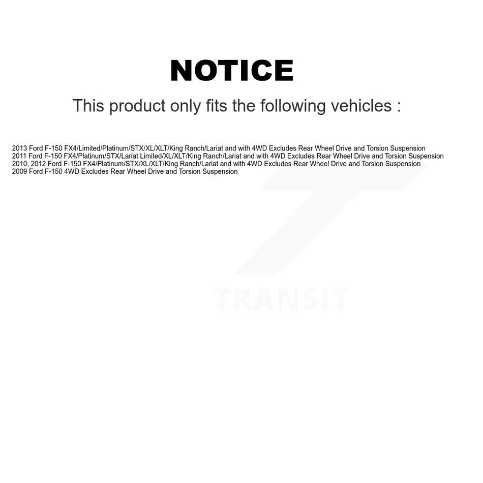 Front Complete Shock Assembly And TQ Link Kit For Ford F-150 Excludes Rear Wheel Drive Torsion Suspension KSS-100832